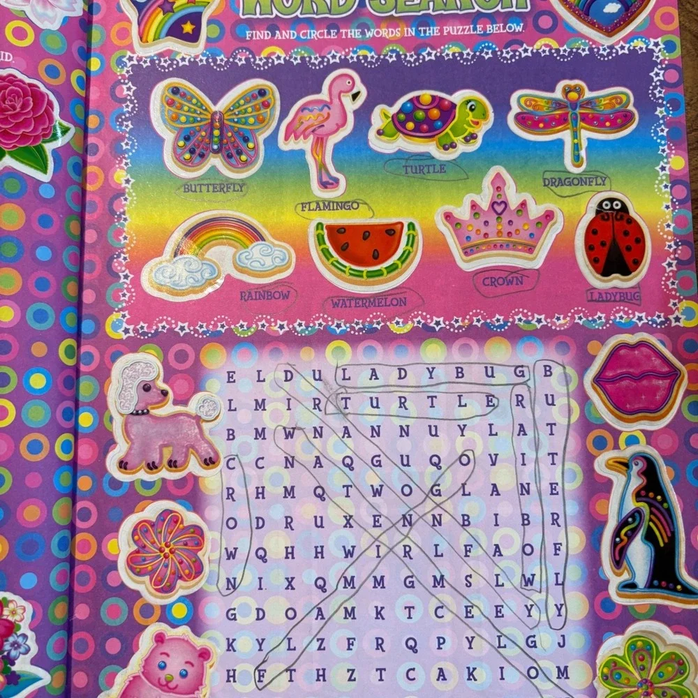 Lisa Frank Giant Sticker Activity Book 500+ Stickers‎ Bendon 2012 *see photos